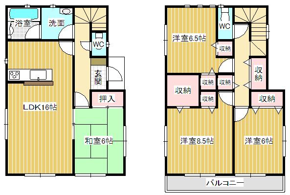Floor plan. 20.8 million yen, 4LDK, Land area 181.94 sq m , Building area 104.49 sq m all rooms Corner Room! 