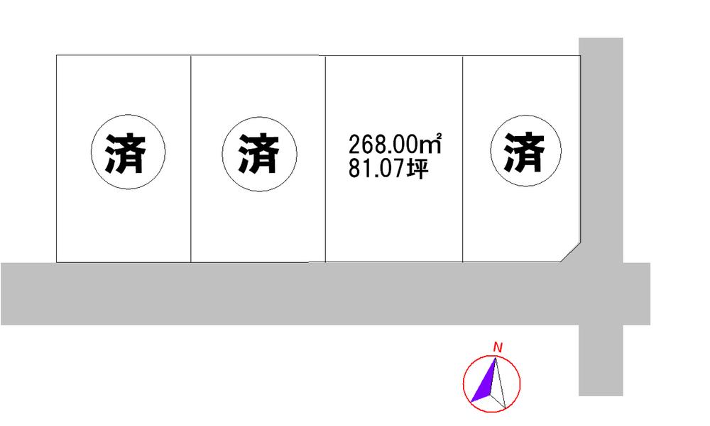Compartment figure. Land price 8.5 million yen, Land area 268 sq m