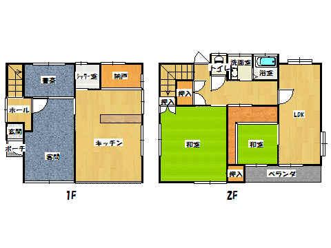 Floor plan. 14.8 million yen, 4LDKK + S (storeroom), Land area 524 sq m , Building area 135.16 sq m