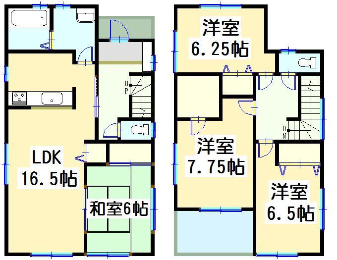 Floor plan. 20.8 million yen, 4LDK, Land area 163.32 sq m , Building area 105.37 sq m
