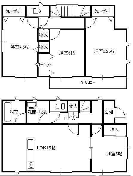 Floor plan. 18.5 million yen, 4LDK, Land area 194.33 sq m , Building area 98.01 sq m