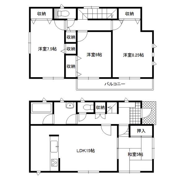 Floor plan. 18.5 million yen, 4LDK, Land area 194.33 sq m , Building area 98.01 sq m