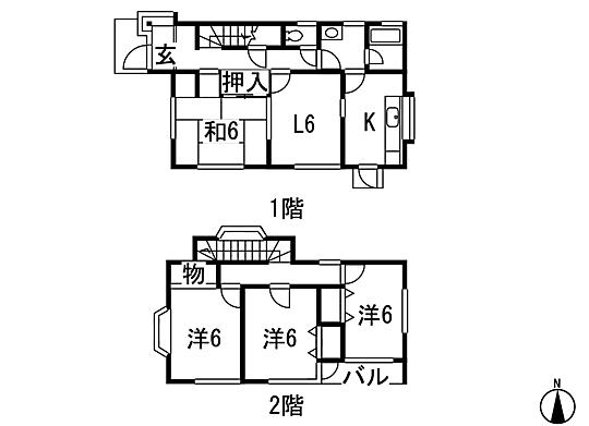Floor plan. 8.3 million yen, 4DK, Land area 188.44 sq m , Building area 88.56 sq m floor plan