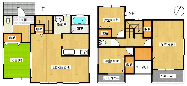 Floor plan. 19,390,000 yen, 4LDK, Land area 153.7 sq m , Building area 106.81 sq m