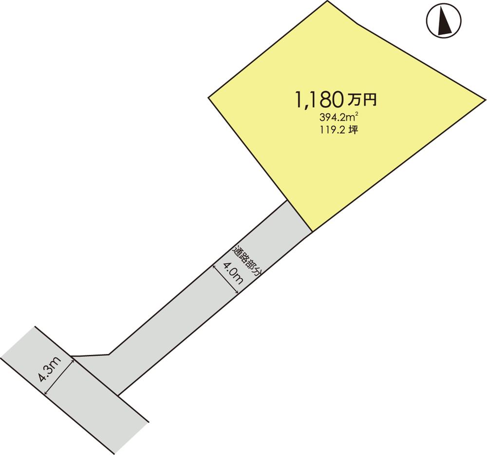 Compartment figure. Land price 11.8 million yen, Land area 394.2 sq m