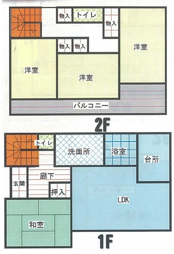 Floor plan. 16.8 million yen, 4LDK, Land area 221.83 sq m , Building area 99.37 sq m