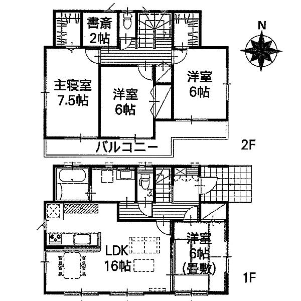 Floor plan. 19,990,000 yen, 4LDK, Land area 195.27 sq m , Building area 105.99 sq m