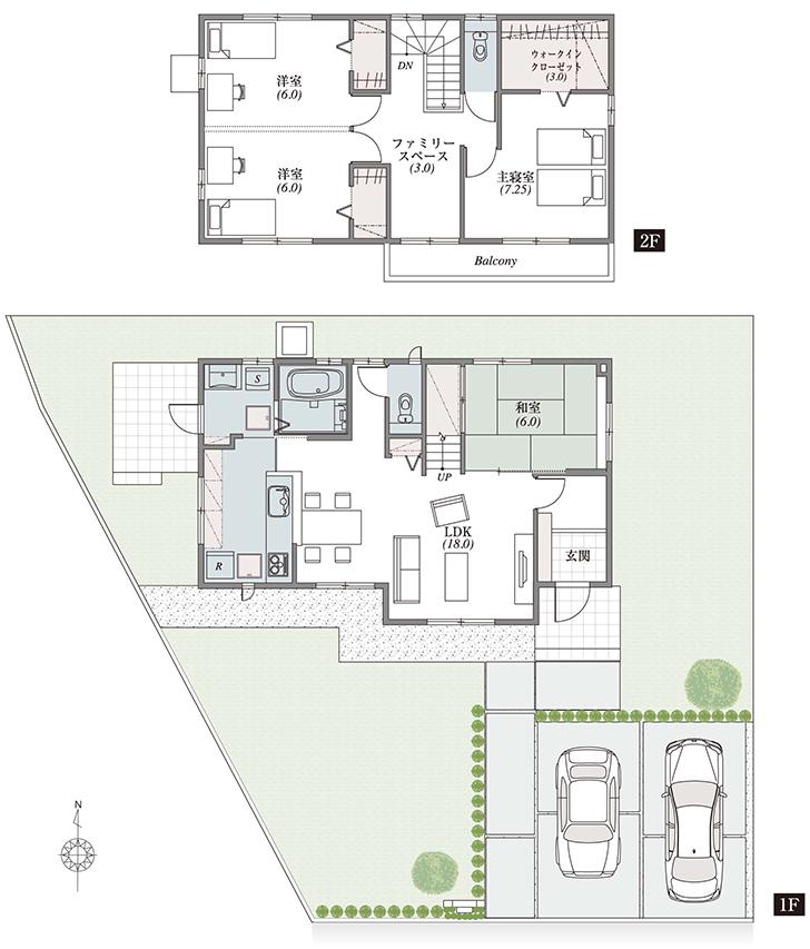 Floor plan.  [8 Building] So we have drawn on the basis of the Plan view] drawings, Plan and the outer structure ・ Planting, etc., It may actually differ slightly from. Also, car ・ furniture ・ Furniture etc. are not included in the price. 