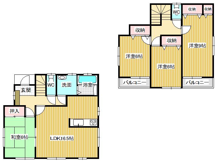 Floor plan. 21,400,000 yen, 4LDK, Land area 175.11 sq m , Bright floor plan of the building area 105.16 sq m Zenshitsuminami direction! 