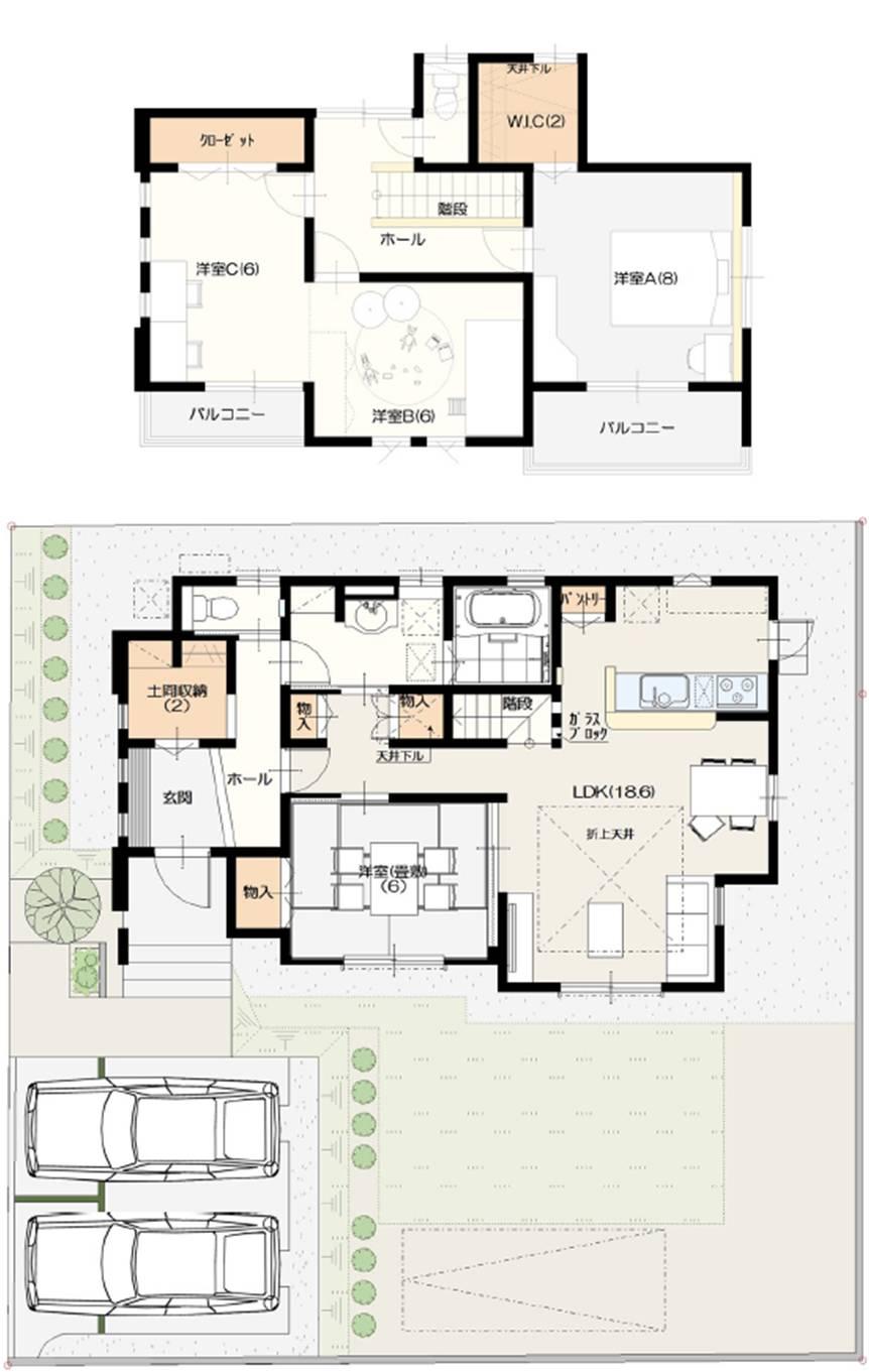 Floor plan. (No. 5 locations), Price 29,800,000 yen, 3LDK, Land area 201 sq m , Building area 114.26 sq m