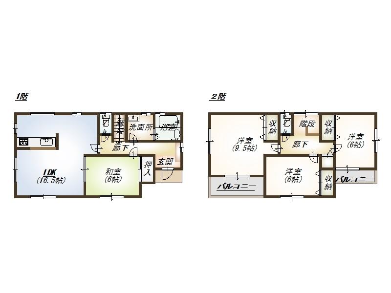 Floor plan. 20.8 million yen, 4LDK, Land area 191.64 sq m , Building area 105.16 sq m