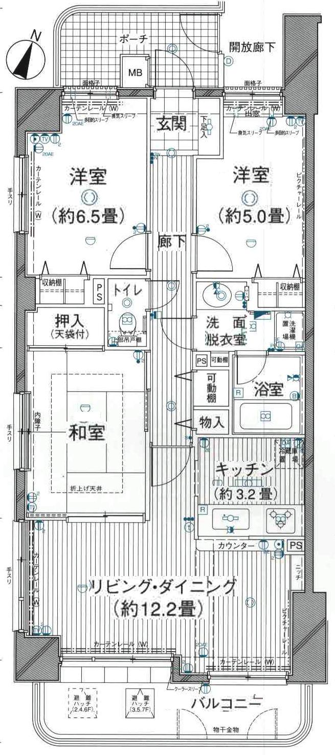 Floor plan. 3LDK, Price 13.5 million yen, Occupied area 73.49 sq m , Balcony area 8.78 sq m