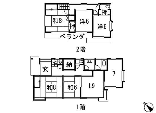 Floor plan. 9.6 million yen, 6DK + S (storeroom), Land area 237.92 sq m , Building area 127.51 sq m floor plan