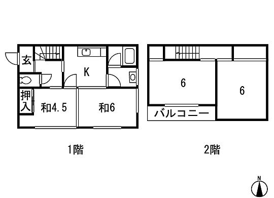 Floor plan. 6.8 million yen, 4K, Land area 106.01 sq m , Building area 65.41 sq m floor plan