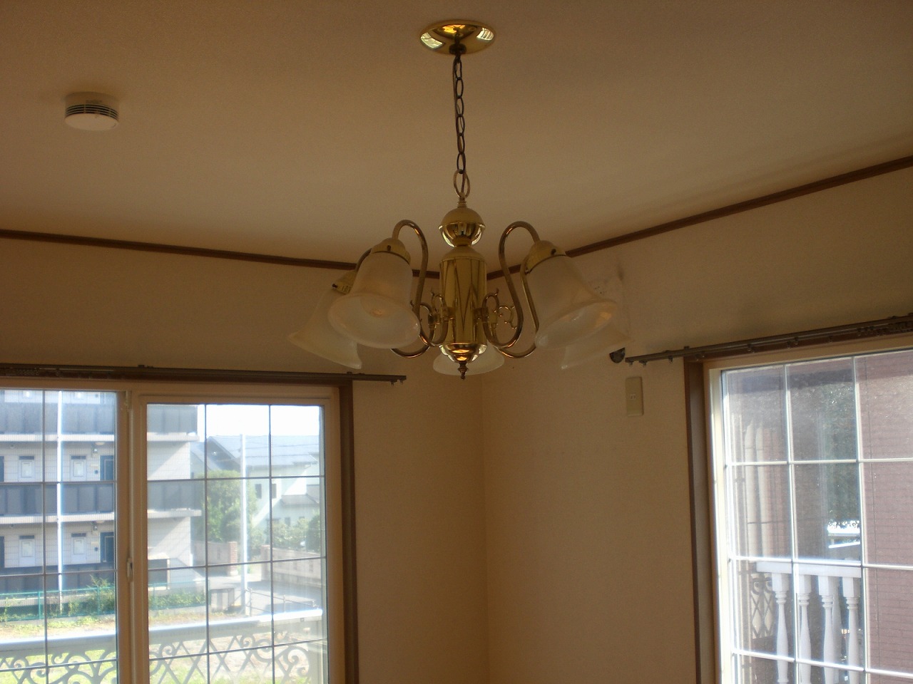 Other room space. Modern lighting fixtures