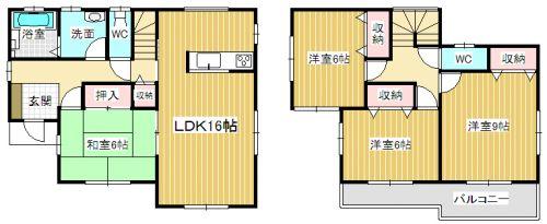 Floor plan. 20.4 million yen, 4LDK, Land area 191.91 sq m , It has become a building area 105.15 sq m all the living room facing south and two-sided lighting (corner room). 