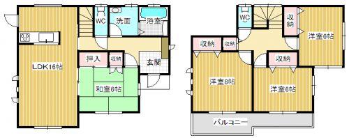 Floor plan. ((3) Building), Price 18.9 million yen, 4LDK, Land area 192.32 sq m , Building area 105.15 sq m