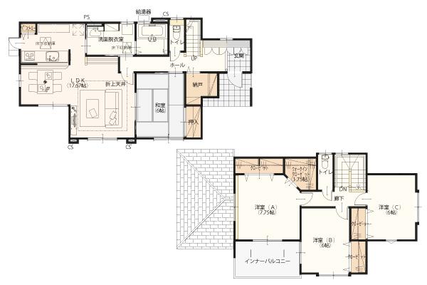 Floor plan. 36,200,000 yen, 4LDK, Land area 215.52 sq m , Floor plan that takes into account the lighting of the building area 115.71 sq m Zenshitsuminami direction