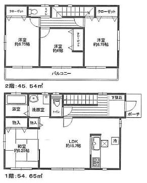 Floor plan. 21,800,000 yen, 4LDK, Land area 116.23 sq m , Building area 100.19 sq m