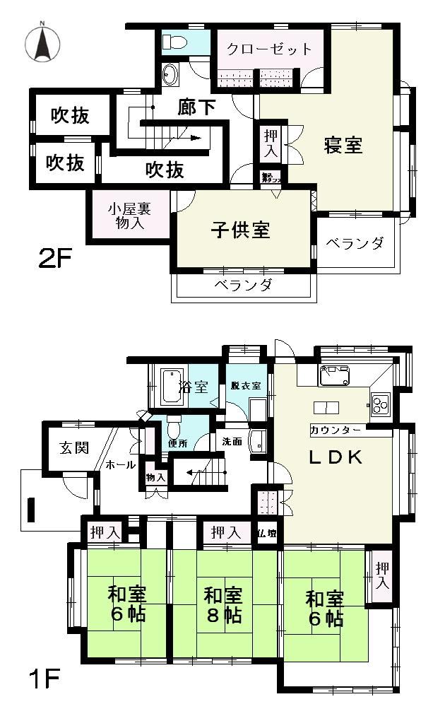 Floor plan. 22.5 million yen, 5LDK, Land area 234.52 sq m , Building area 144.86 sq m