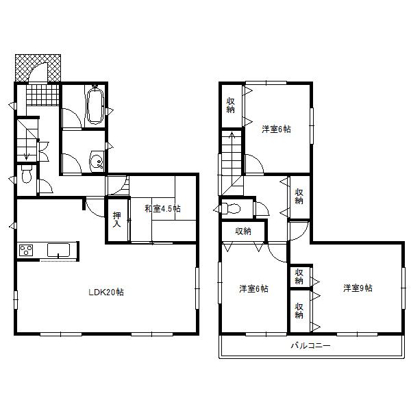 Floor plan. 21,990,000 yen, 4LDK, Land area 172.95 sq m , Building area 97.2 sq m