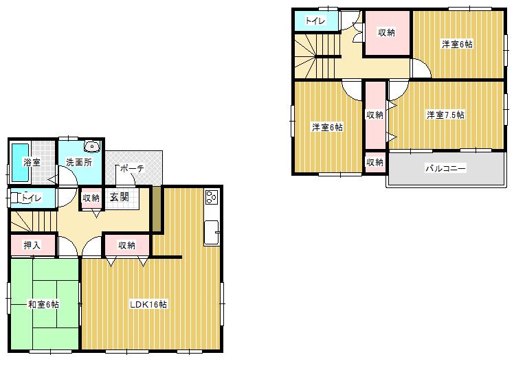 Floor plan. 23,900,000 yen, 4LDK + S (storeroom), Land area 245.13 sq m , Building area 104.5 sq m all rooms Corner Room! Storage is abundant! 