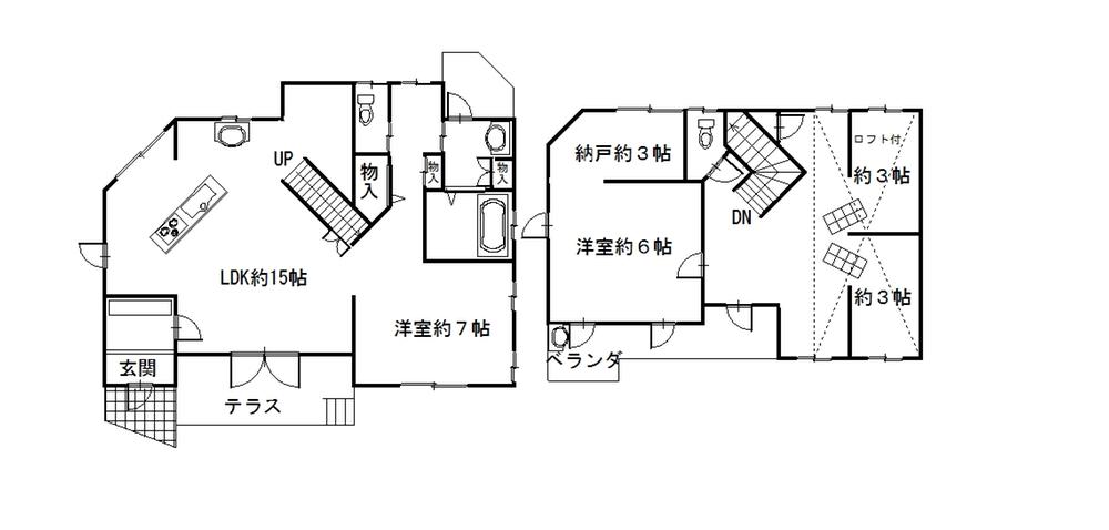 Floor plan. 22,800,000 yen, 3LDK + S (storeroom), Land area 226.31 sq m , Building area 109.71 sq m floor plan