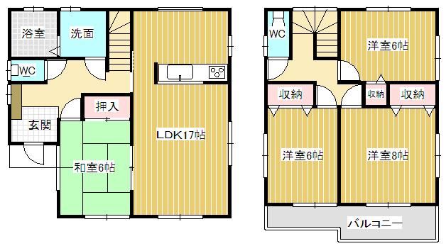 Floor plan. 19,400,000 yen, 4LDK, Land area 191.93 sq m , Floor plan of the building area 104.75 sq m all rooms Corner Room! 
