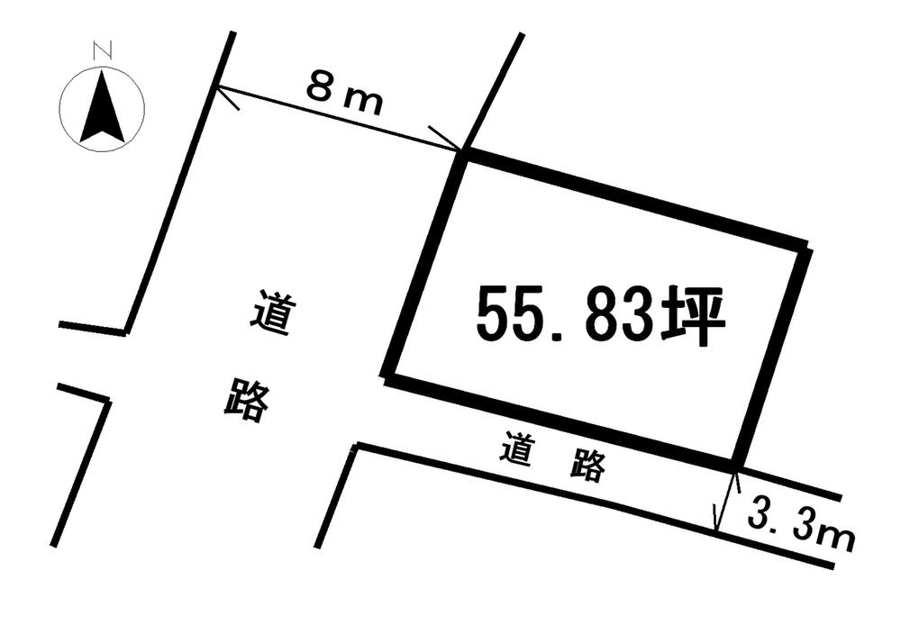 Compartment figure. Land price 6 million yen, Land area 184.59 sq m