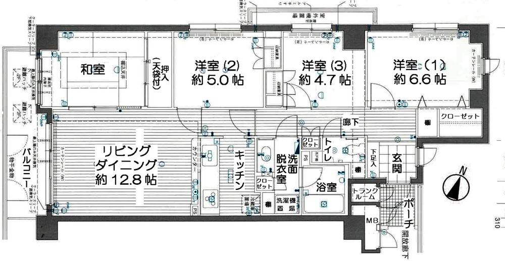 Floor plan. 4LDK, Price 18 million yen, Occupied area 85.84 sq m , Balcony area 7.77 sq m floor plan