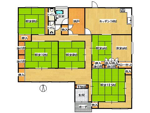 Floor plan. 19,800,000 yen, 6DK, Land area 830 sq m , Building area 199.98 sq m