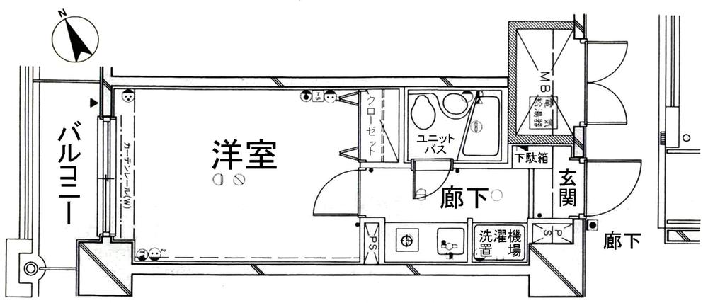 Floor plan. 1K, Price 2.2 million yen, Occupied area 19.88 sq m , Balcony area 3.42 sq m floor plan