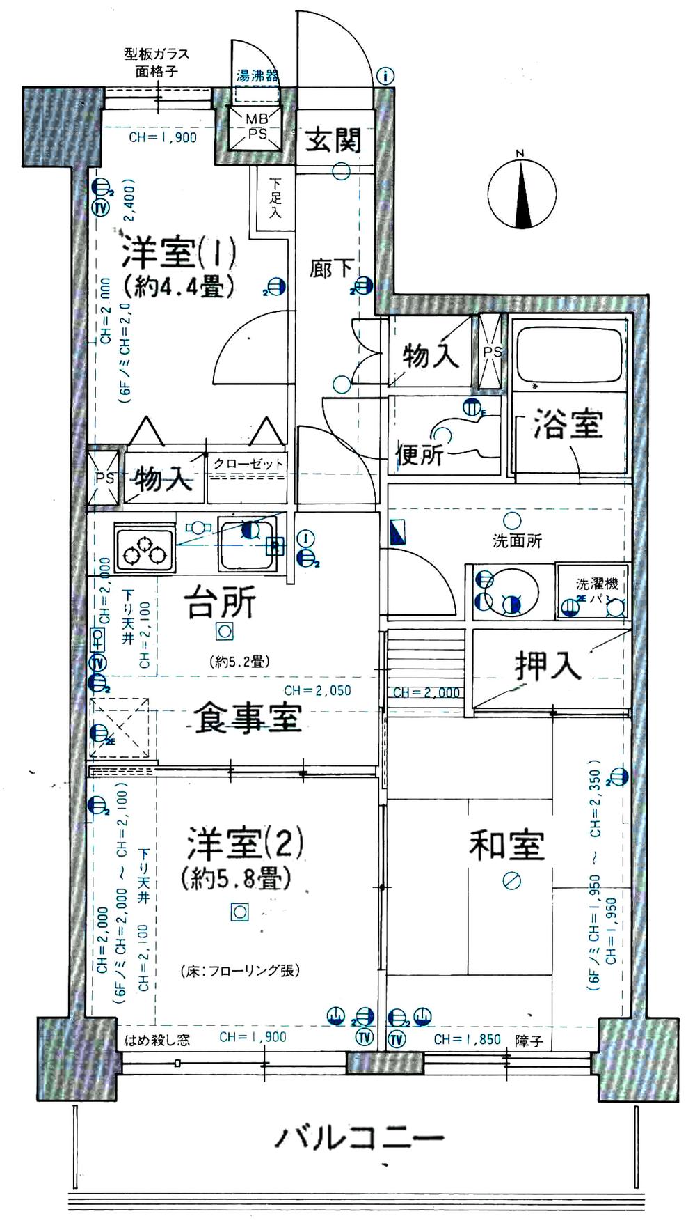 Floor plan. 3DK, Price 7 million yen, Occupied area 51.85 sq m , Balcony area 8.12 sq m floor plan