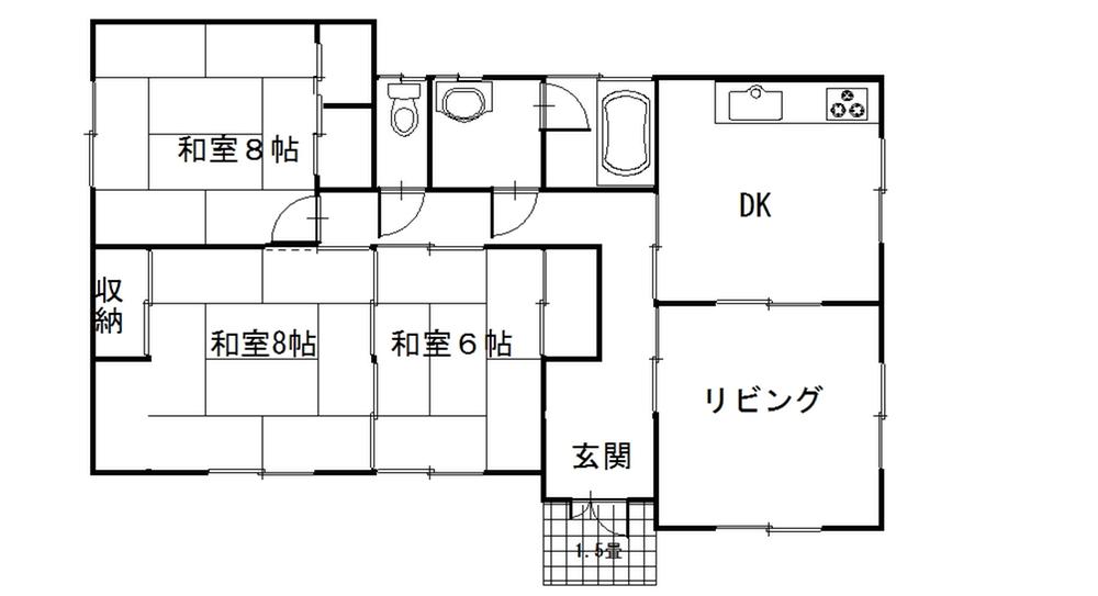 Floor plan. 9.8 million yen, 4DK, Land area 1,091.74 sq m , Building area 89.98 sq m floor plan