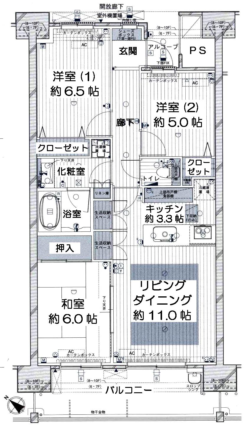 Floor plan. 3LDK, Price 16.8 million yen, Occupied area 71.53 sq m , Balcony area 11.52 sq m floor plan