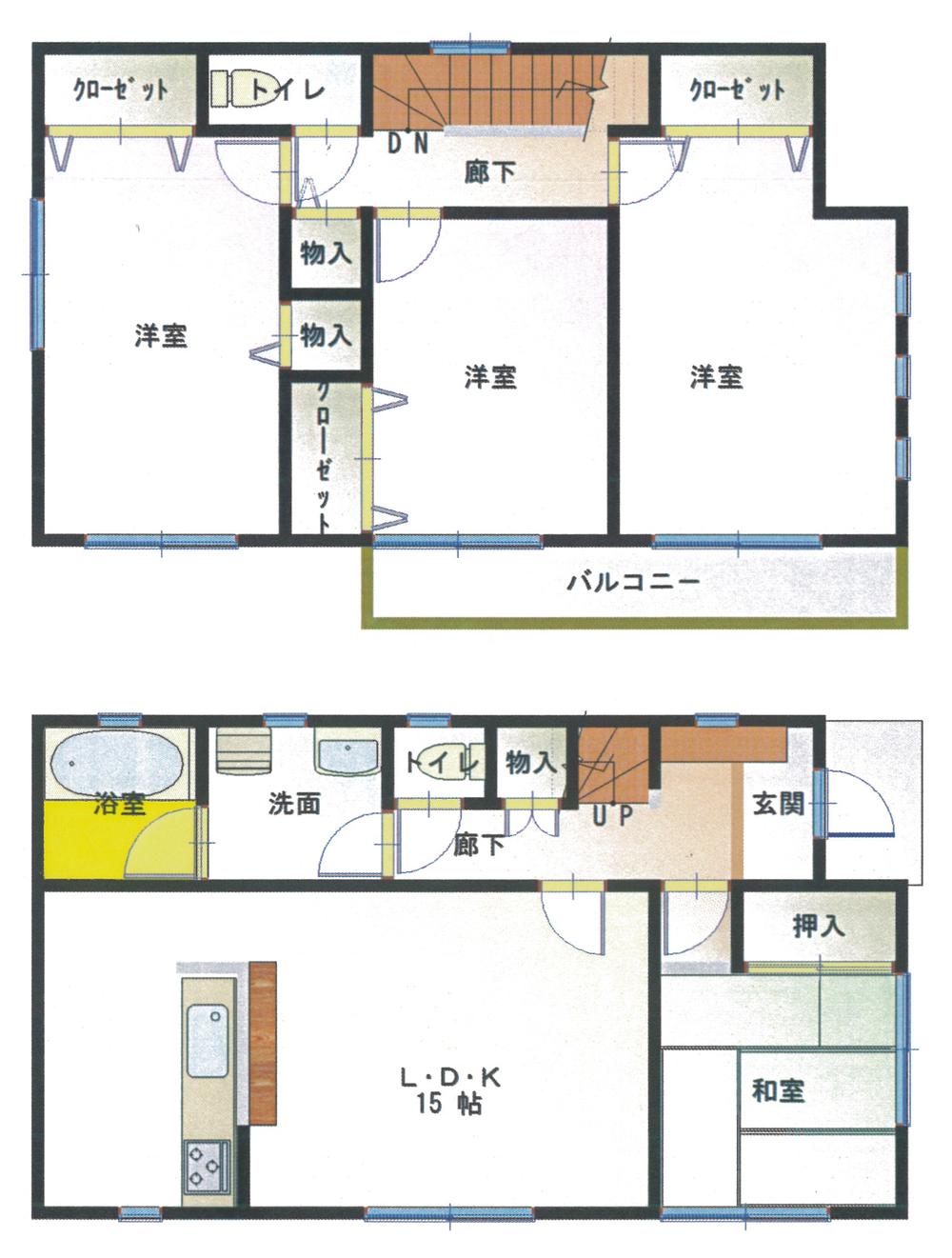 Floor plan. 18.5 million yen, 4LDK, Land area 185.16 sq m , If the building area 98.01 sq m drawings and the present situation is different, it has a priority to the present situation. 