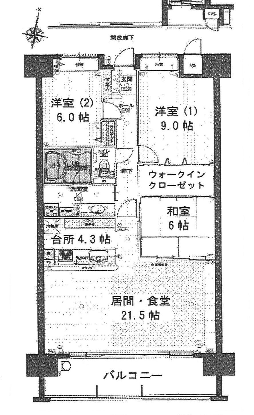 Floor plan. 3LDK, Price 32,800,000 yen, Footprint 100.63 sq m , Balcony area 15 sq m