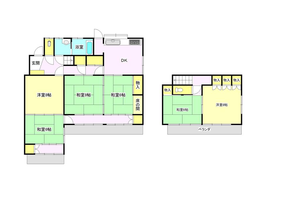 Floor plan. 16.8 million yen, 6DK, Land area 267.26 sq m , Building area 132.49 sq m