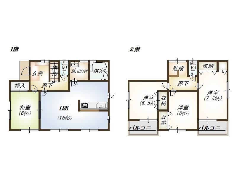 Floor plan. 16.8 million yen, 4LDK, Land area 222.26 sq m , Building area 101.02 sq m