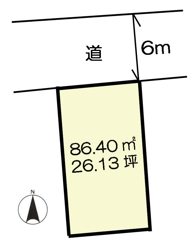 Compartment figure. Land price 6 million yen, Land area 86.4 sq m topographic map