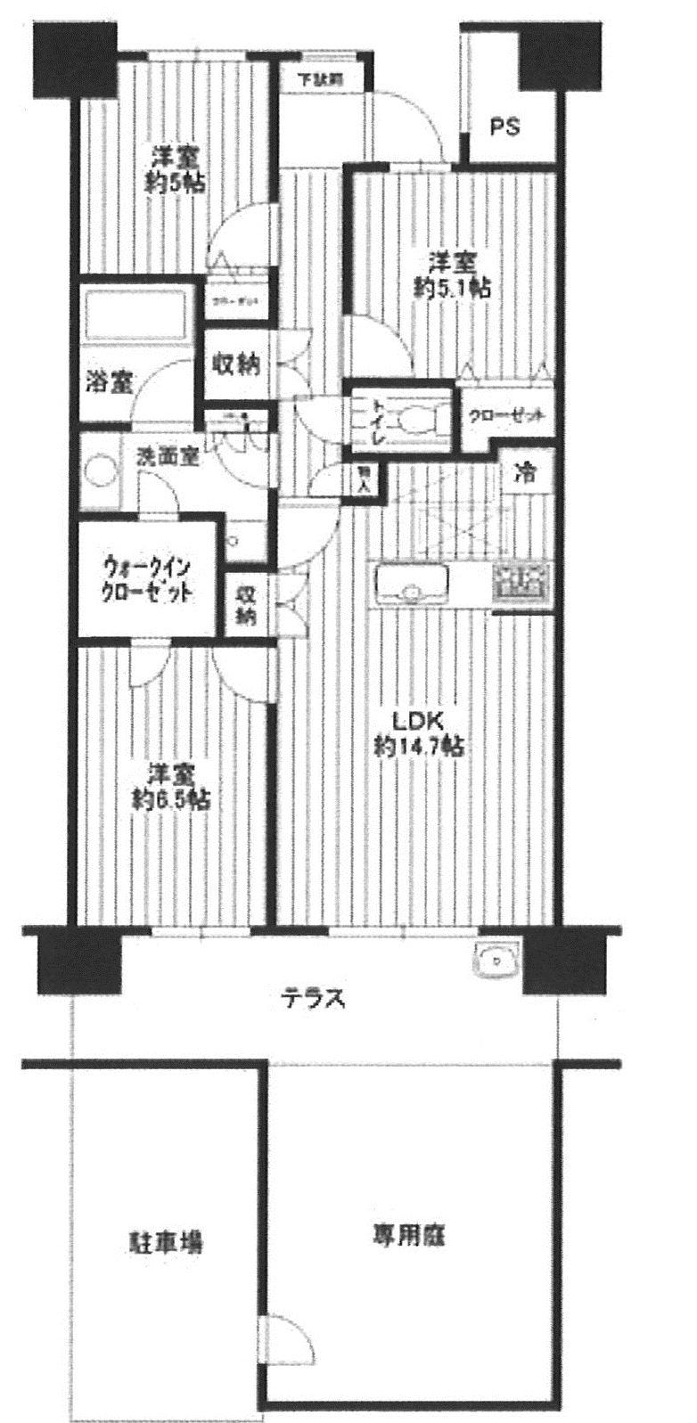 Floor plan. 3LDK, Price 15.8 million yen, Occupied area 73.74 sq m