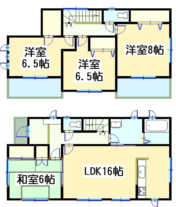 Floor plan. 20.8 million yen, 4LDK, Land area 187.2 sq m , Building area 105.98 sq m