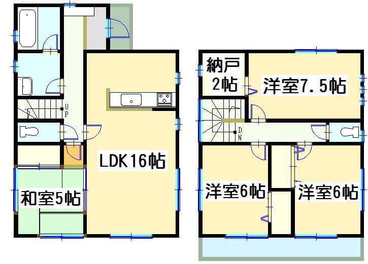 Floor plan. 19,800,000 yen, 4LDK + S (storeroom), Land area 165.66 sq m , Building area 96.39 sq m