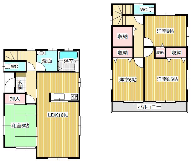 Floor plan. 21.9 million yen, 4LDK, Land area 188.98 sq m , Building area 104.33 sq m all rooms Corner Room! 