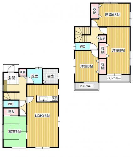 Floor plan. 19,800,000 yen, 4LDK, Land area 168.96 sq m , Building area 105.99 sq m all rooms Corner Room! Fully equipped! 