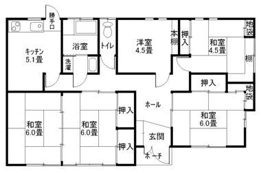 Floor plan. 11.6 million yen, 5DK, Land area 212.8 sq m , Building area 88.48 sq m