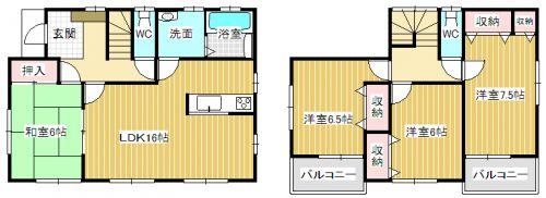 Floor plan. 18,800,000 yen, 4LDK, Land area 176.63 sq m , Floor plan of the building area 101.02 sq m Zenshitsuminami direction