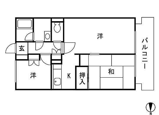 Floor plan. 2LDK, Price 5.3 million yen, Occupied area 54.37 sq m , Balcony area 8.62 sq m floor plan