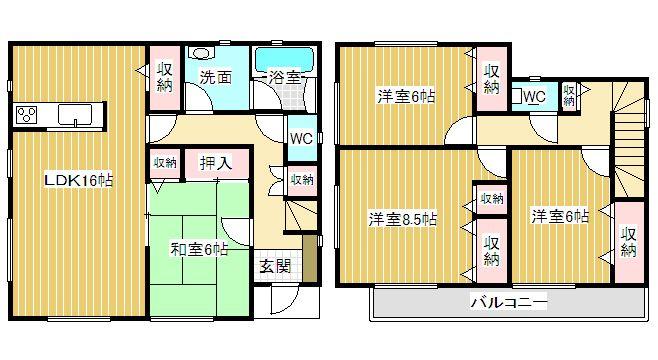 Floor plan. 21.3 million yen, 4LDK, Land area 166.34 sq m , Building area 103.68 sq m all rooms Corner Room! 