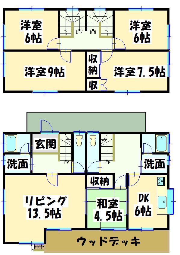 Floor plan. 10.8 million yen, 6DK, Land area 311.35 sq m , Building area 173.89 sq m